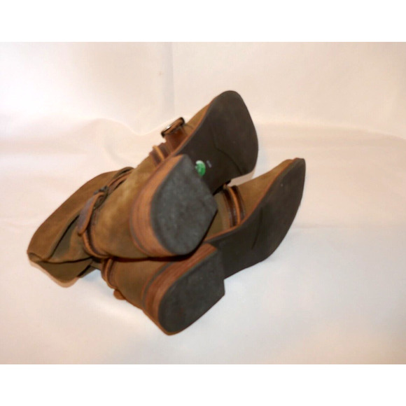 Matisse Prospector Boots Women’s Size 8.5 M Tan Suede Leather Cross Straps Ankle - Picture 14 of 16